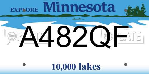 A482QF Minnesota License Plate