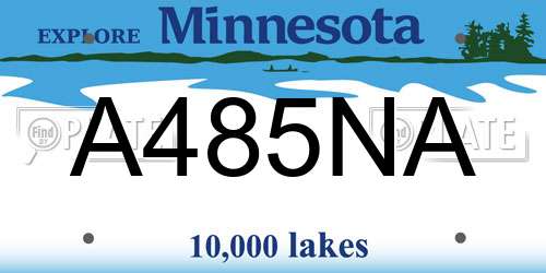 A485NA Minnesota License Plate