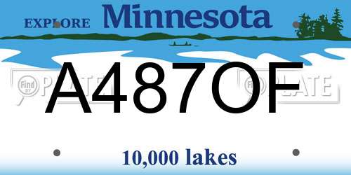 A487OF Minnesota License Plate