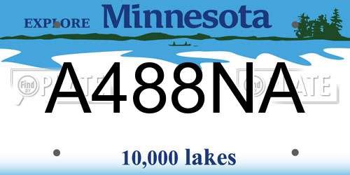 A488NA Minnesota License Plate