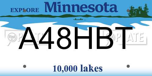 A48HBT Minnesota License Plate