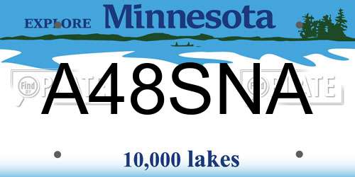 A48SNA Minnesota License Plate
