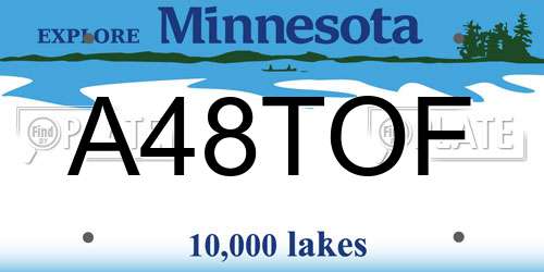 A48TOF Minnesota License Plate