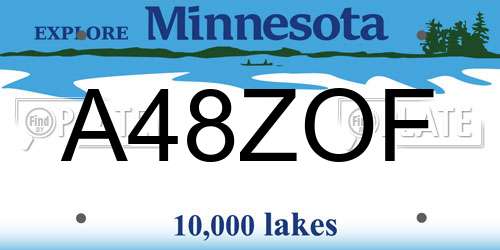 A48ZOF Minnesota License Plate