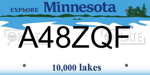 A48ZQF Minnesota License Plate