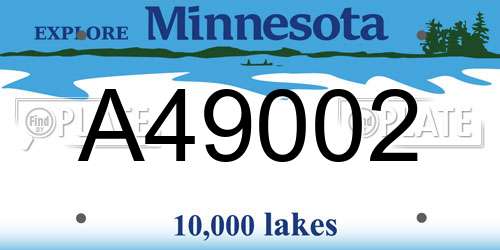 A49002 Minnesota License Plate