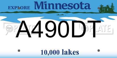 A490DT Minnesota License Plate