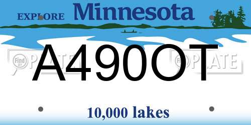 A490OT Minnesota License Plate