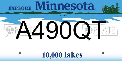 A490QT Minnesota License Plate