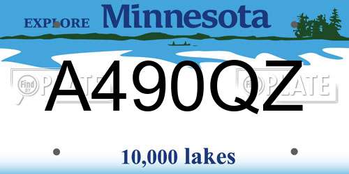 A490QZ Minnesota License Plate