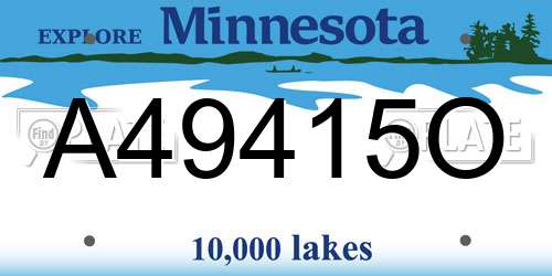 A49415O Minnesota License Plate