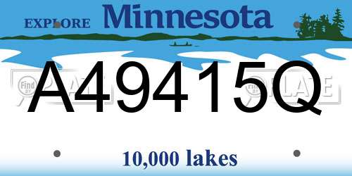 A49415Q Minnesota License Plate