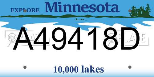 A49418D Minnesota License Plate