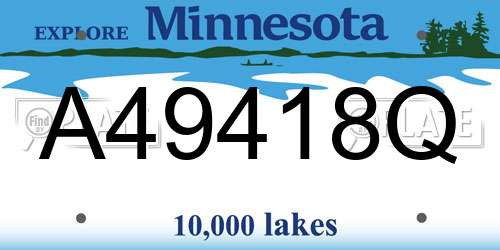 A49418Q Minnesota License Plate