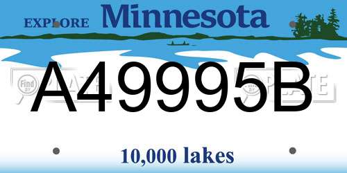 A49995B Minnesota License Plate