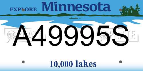 A49995S Minnesota License Plate