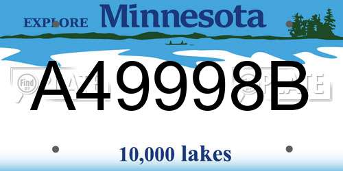 A49998B Minnesota License Plate