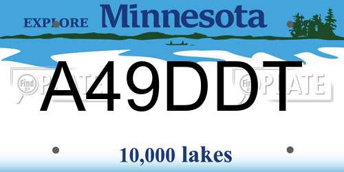 A49DDT Minnesota License Plate