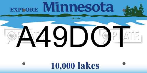 A49DOT Minnesota License Plate