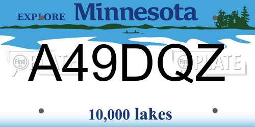 A49DQZ Minnesota License Plate