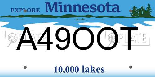 A49OOT Minnesota License Plate