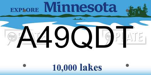 A49QDT Minnesota License Plate