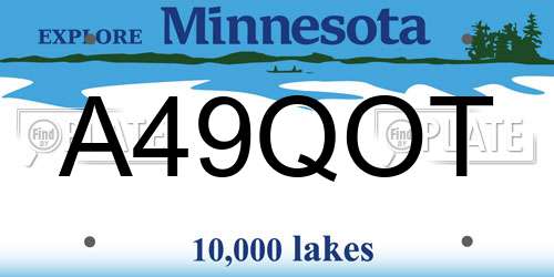 A49QOT Minnesota License Plate