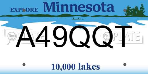 A49QQT Minnesota License Plate