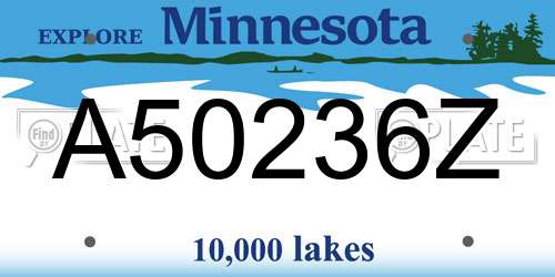 A50236Z Minnesota License Plate