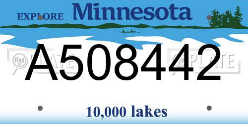 A508442 Minnesota License Plate