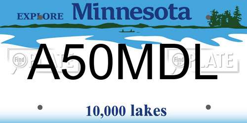 A50MDL Minnesota License Plate