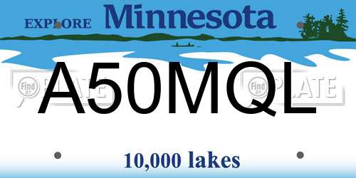 A50MQL Minnesota License Plate