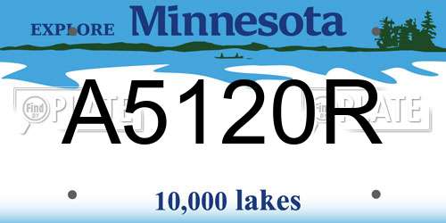 A5120R Minnesota License Plate