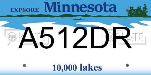 A512DR Minnesota License Plate