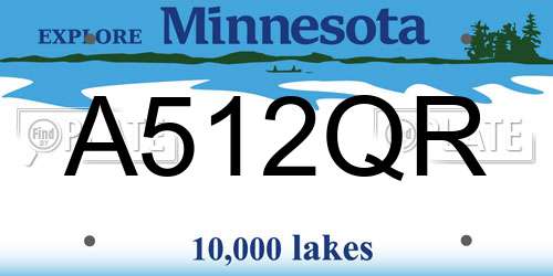 A512QR Minnesota License Plate