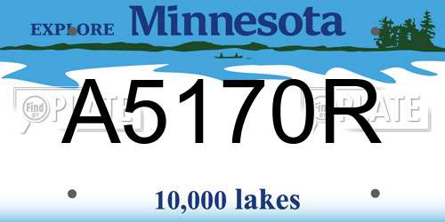A5170R Minnesota License Plate