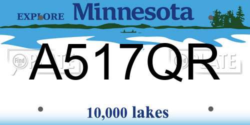 A517QR Minnesota License Plate