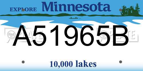 A51965B Minnesota License Plate