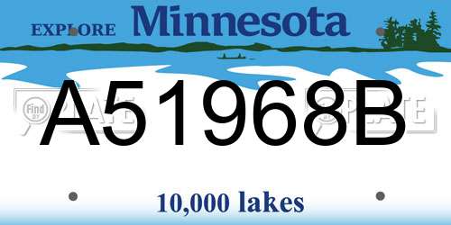 A51968B Minnesota License Plate