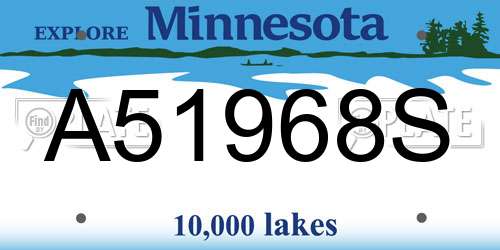 A51968S Minnesota License Plate