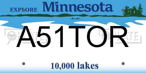 A51TOR Minnesota License Plate