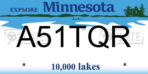 A51TQR Minnesota License Plate