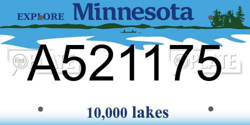A521175 Minnesota License Plate