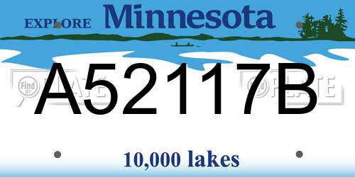 A52117B Minnesota License Plate