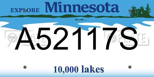 A52117S Minnesota License Plate