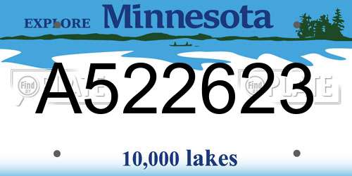 A522623 Minnesota License Plate