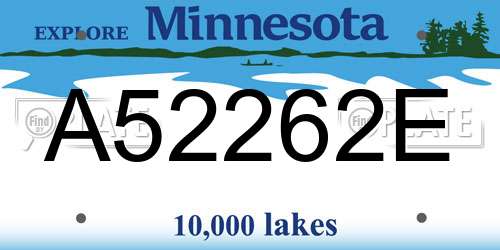 A52262E Minnesota License Plate