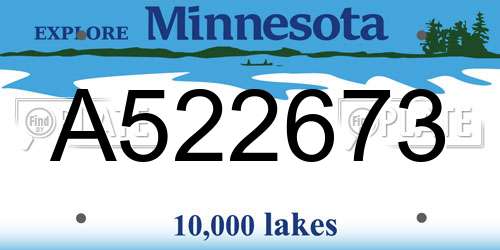 A522673 Minnesota License Plate