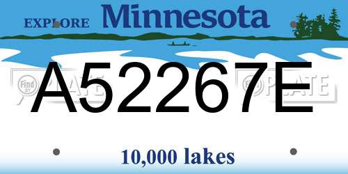 A52267E Minnesota License Plate