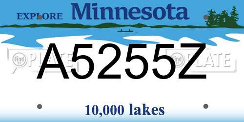 A5255Z Minnesota License Plate
